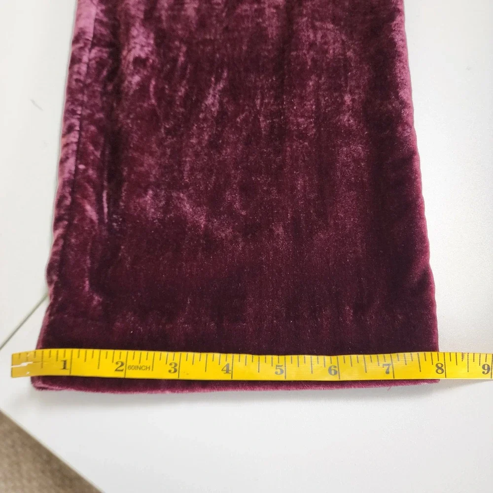 LOFT Womens Burgundy Velvet Pleat Front Straight Leg Pant Size 8 Pleated Trouser